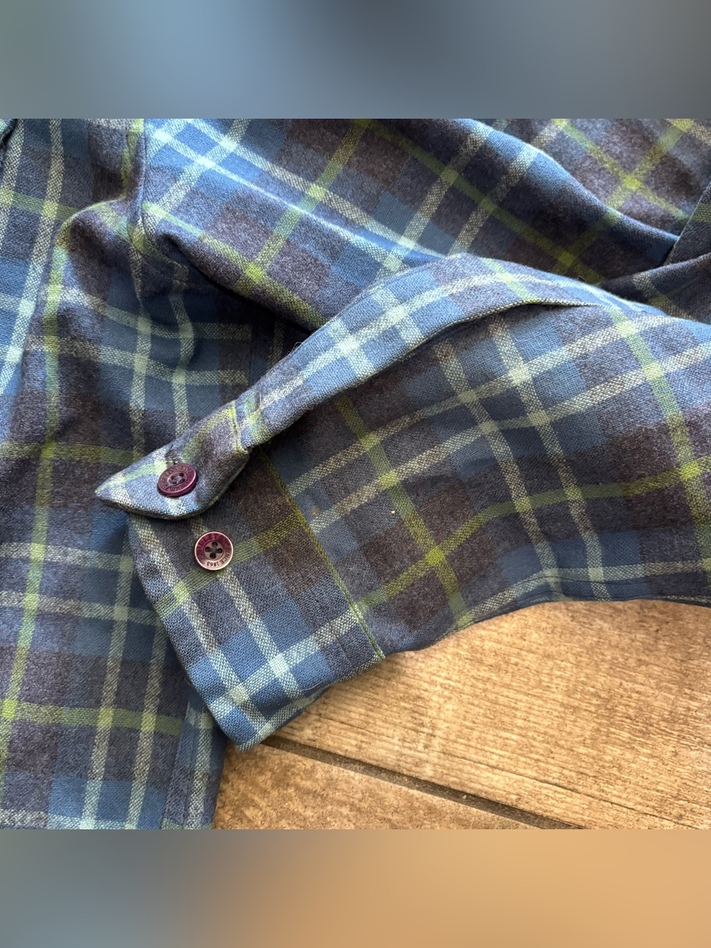 Pendleton The Original Board Shirt Mens L Blue Plaid Wool Flannel Button-Up - Picture 3 of 7
